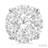 3.00 ctw Lovebright Round Cut Diamond Stud Earrings in 14K White Gold