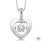 1/20 Ctw Round Cut Diamond Emotion Pendant in 10K White Gold with Chain