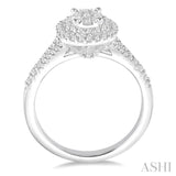 3/4 ctw Oval Shape Diamond Lovebright Diamond Ring in 14K White Gold