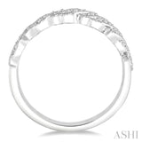 1/10 Ctw Round Cut Diamond Vintage Wedding Band in 14K White Gold