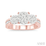 1/2 Ctw Lovebright Round Cut Diamond Ring in 14K Rose and White Gold