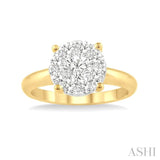 1/3 Ctw Lovebright Round Cut Diamond Ring in 14K Yellow and White Gold