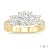 1 Ctw Lovebright Round Cut Diamond Ring in 14K Yellow and White Gold