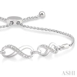1/20 ctw Triple Infinity Link Round Cut Diamond Sterling Silver Lariat Bracelet