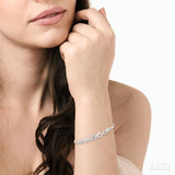 1/20 ctw Triple Infinity Link Round Cut Diamond Sterling Silver Lariat Bracelet