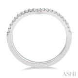 1/6 Ctw Curve V-Drop Round Cut Diamond Ladies Ring in 14K White Gold