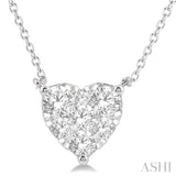3/4 ctw Lovebright Diamond Heart Pendant With Chain in 14K White Gold