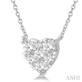 3/4 ctw Lovebright Diamond Heart Pendant With Chain in 14K White Gold