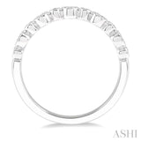 1/10 ctw Circular Mount Round Cut Diamond Stackable Band in 14K White Gold