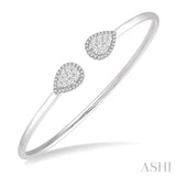 5/8 ctw Pear Shape Lovebright Open Cuff Diamond Bangle in 14K White Gold