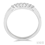 1/3 ctw Straight Row Round Cut Diamond Wedding Band in 14K White Gold