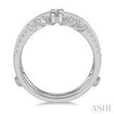 1/2 ctw Milgrain Twist Round Cut Diamond Insert Ring in 14K White Gold