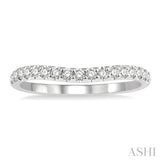 1/4 ctw Arched Center Round Cut Diamond Wedding Band in 14K White Gold