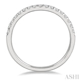 1/4 ctw Arched Center Round Cut Diamond Wedding Band in 14K White Gold