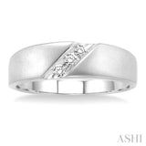 1/8 Ctw Round Cut Diamond Men's Ring in 14K White Gold