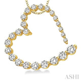 1/2 ctw Diamond Journey Heart Pendant in 14K Yellow Gold with chain