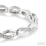 1/6 Ctw 'FIG 8' Shape Round Cut Diamond Bracelet in Sterling Silver