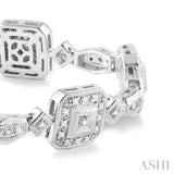 1/6 Ctw Square Shape Round Cut Diamond Bracelet in Sterling Silver