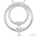 1/20 ctw Round Cut Diamond Circle Pendant in Sterling Silver with Chain