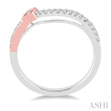 1/5 Ctw Round Cut Diamond Wedding Band in 14K White and Rose Gold