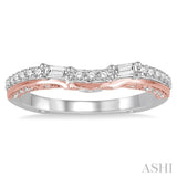 1/3 Ctw Diamond Matching Wedding Band in 14K White and Rose Gold.