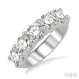 3.00 ctw 5 Stone Round Cut Diamond Wedding Band in 14K White Gold