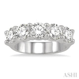 3.00 ctw 5 Stone Round Cut Diamond Wedding Band in 14K White Gold