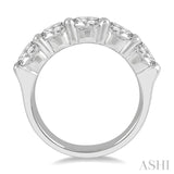 3.00 ctw 5 Stone Round Cut Diamond Wedding Band in 14K White Gold