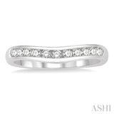 1/3 Ctw Round Cut Diamond Inlay Wedding Band in 14K White Gold