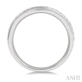 1.00 ctw Arched Round Cut Diamond Wedding Band in 14K White Gold