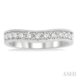 1/2 ctw Arched Round Cut Diamond Wedding Band in 14K White Gold