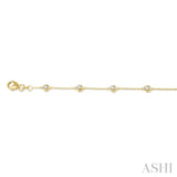 1/2 Ctw Circular Mount Round Cut Diamond Station Bracelet in 14K Yellow Gold