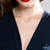 1/4 ctw Three Stone Round Cut Diamond Necklace in 14K Yellow Gold