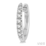 1/8 Ctw Round Cut Diamond Huggie Petite Earrings in 10K White Gold