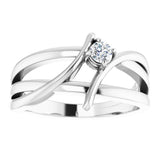 14K White Gold 1/8 CT Natural Diamond Ring