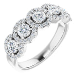 14K White 1 CTW Natural Diamond Anniversary Ring