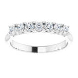 14K White 3/8 CTW Natural Diamond Seven-Stone Anniversary Band