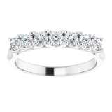 14K White 1/2 CTW Natural Diamond Seven-Stone Anniversary Band