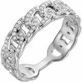 Sterling Silver 1/4 CTW Natural Diamond Stackable Link Ring