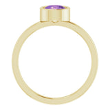 14K Yellow 6 mm Natural Amethyst Ring