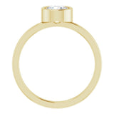 14K Yellow 6 mm Natural White Sapphire Ring