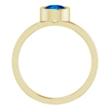 14K Yellow 6 mm Lab-Grown Blue Sapphire Ring