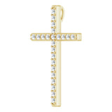 14K Yellow 1/3 CTW Natural Diamond Cross Pendant