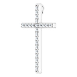 14K White 1/2 CTW Natural Diamond Cross Pendant