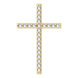 14K Yellow 1/2 CTW Natural Diamond Cross Pendant