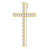 14K Yellow 7/8 CTW Natural Diamond Cross Pendant