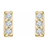 14K Yellow .05 CTW Natural Diamond Bar Earrings