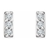 14K White .05 CTW Natural Diamond Bar Earrings