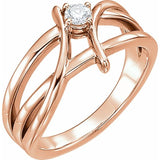 14K Rose Gold 1/2 CT Natural Diamond Ring