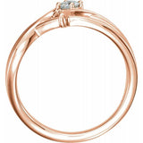 14K Rose Gold 1/2 CT Natural Diamond Ring